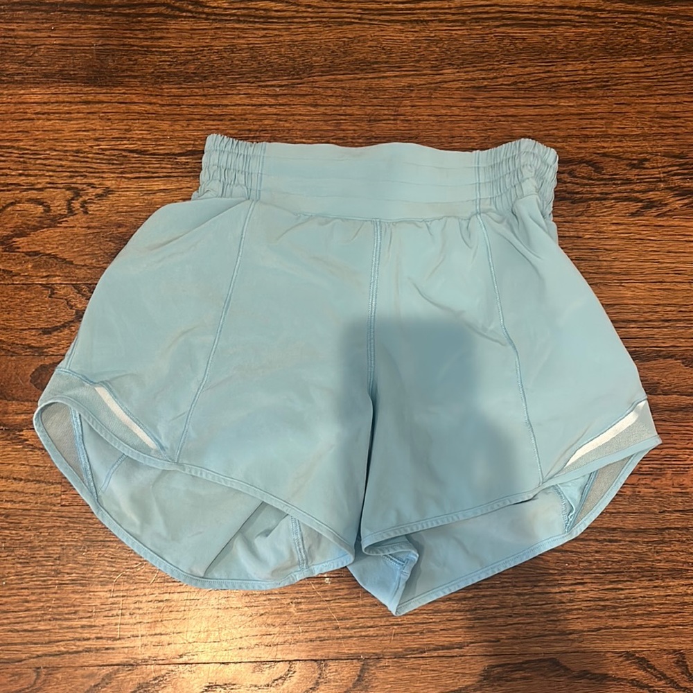 Lululemon hotty hot icing blue shorts